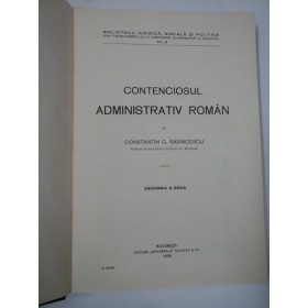 CONTENCIOSUL ADMINISTRATIV ROMAN (1936) - Constantin G. RARINCESCU